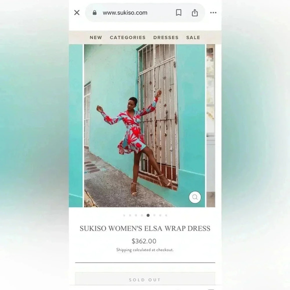 SUKISO WOMEN'S ELSA WRAP DRESS Large - Picture 11 of 11